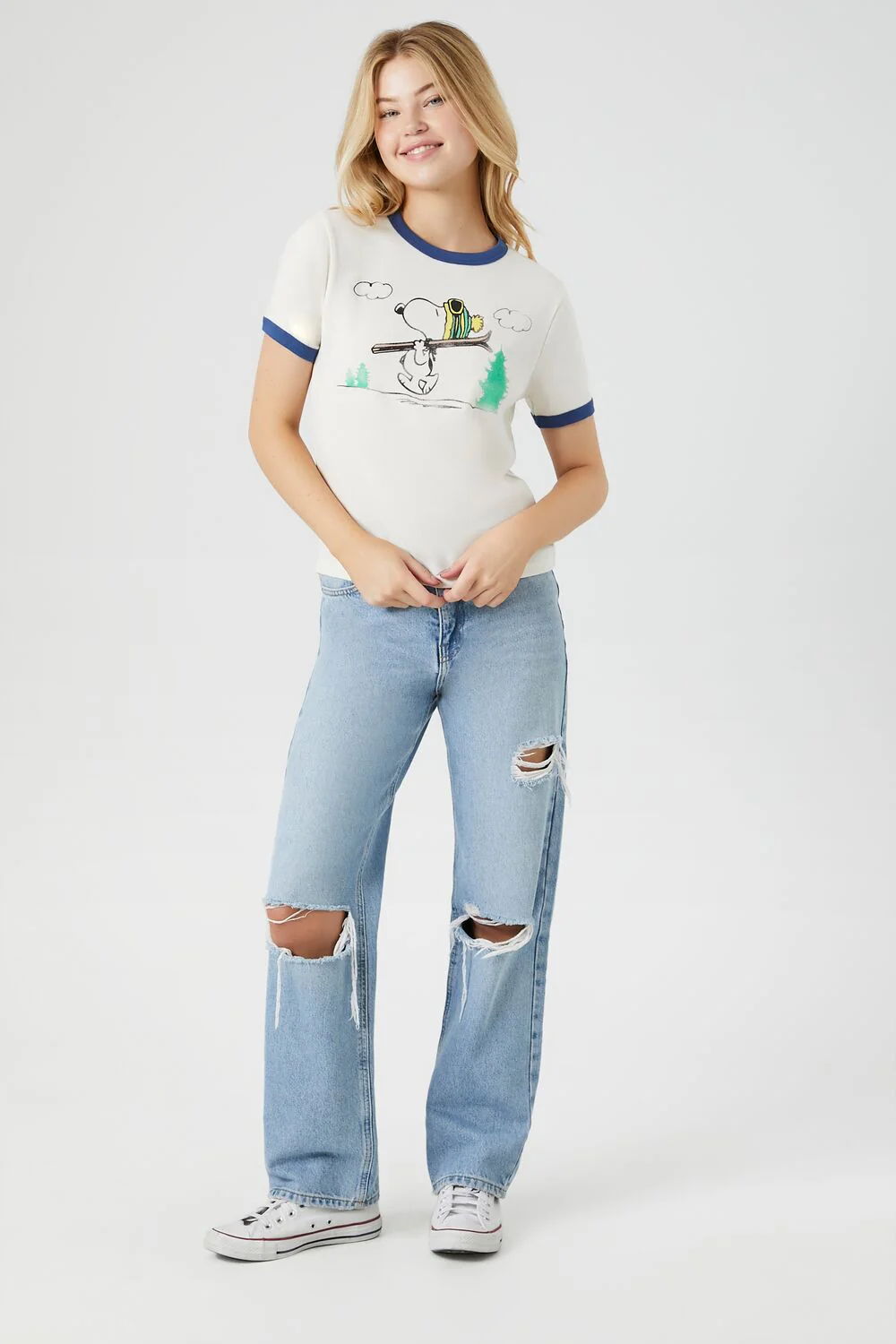 Snoopy Graphic Ringer Tee - Image 4