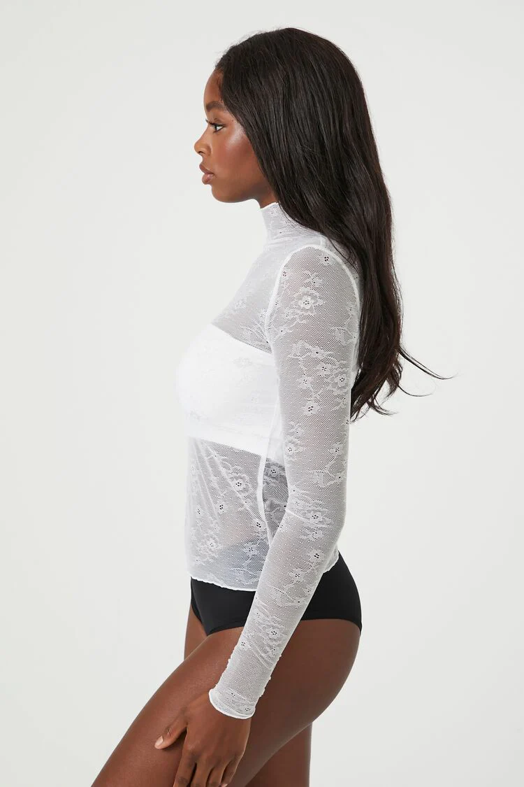 Sheer Lace Lingerie Top - Image 2