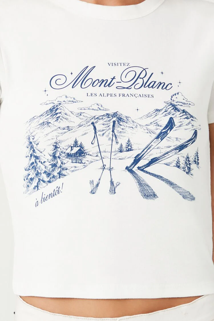 Mont Blanc Graphic Cropped Tee - Image 6