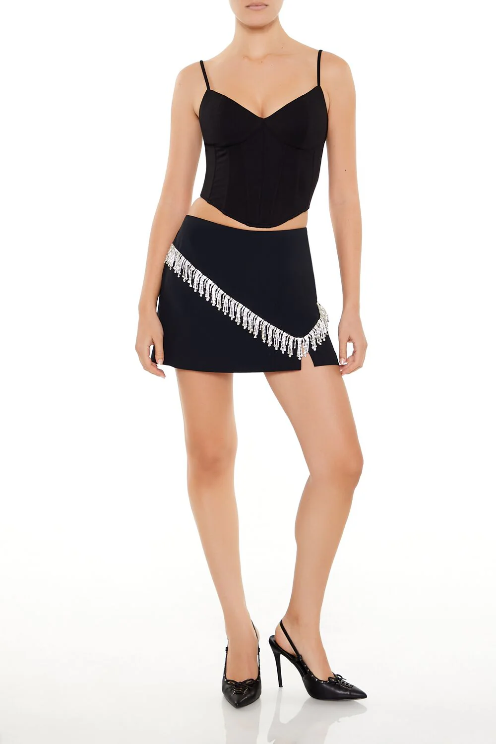 Rhinestone-Fringe Mini Skirt - Image 6