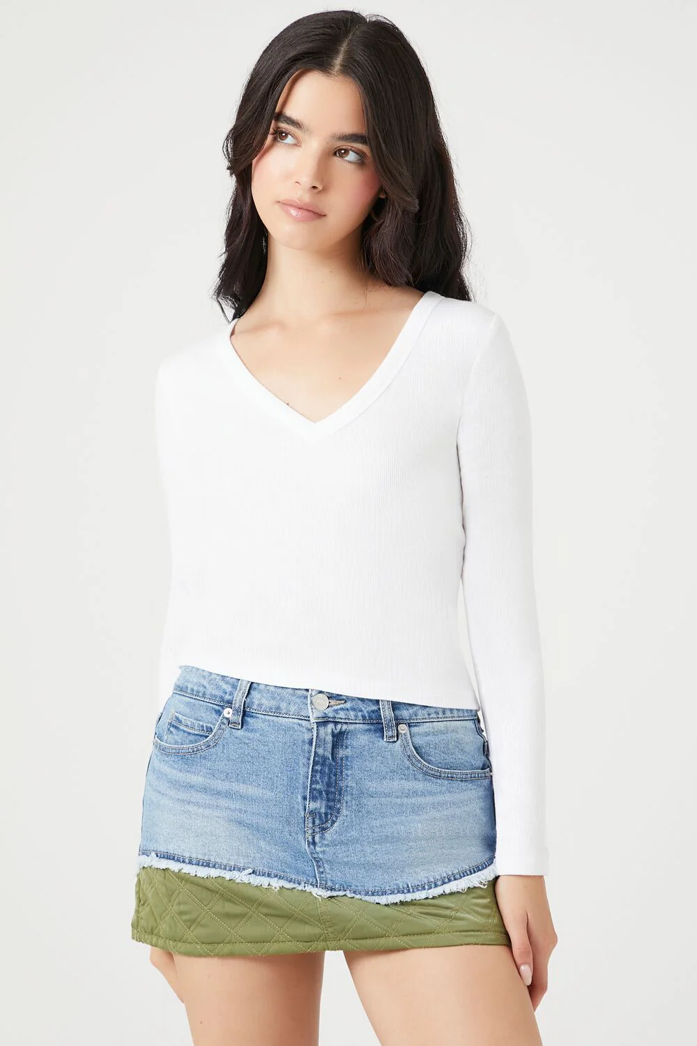 Reworked Denim Mini Skirt - Image 5