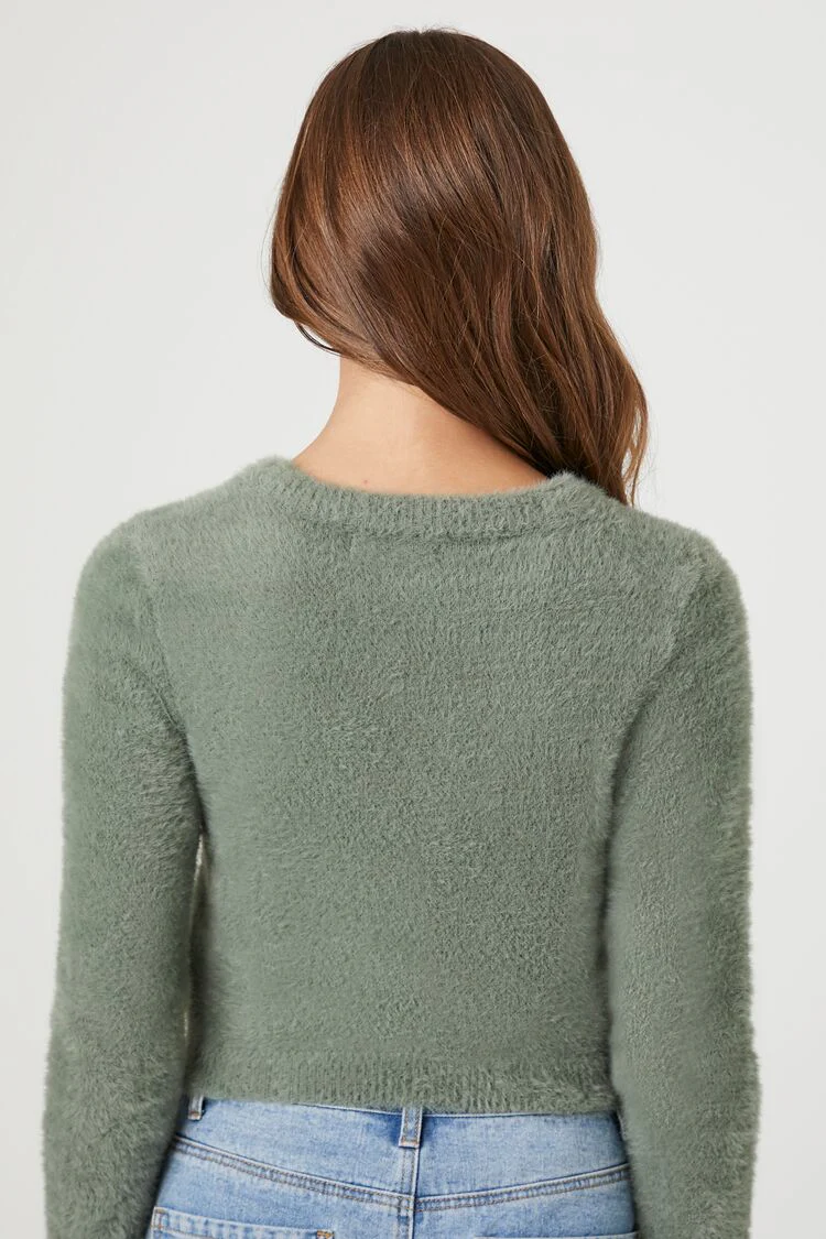 Fitted Fuzzy Knit Sweater - Image 3