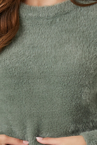 Fitted Fuzzy Knit Sweater - Image 5