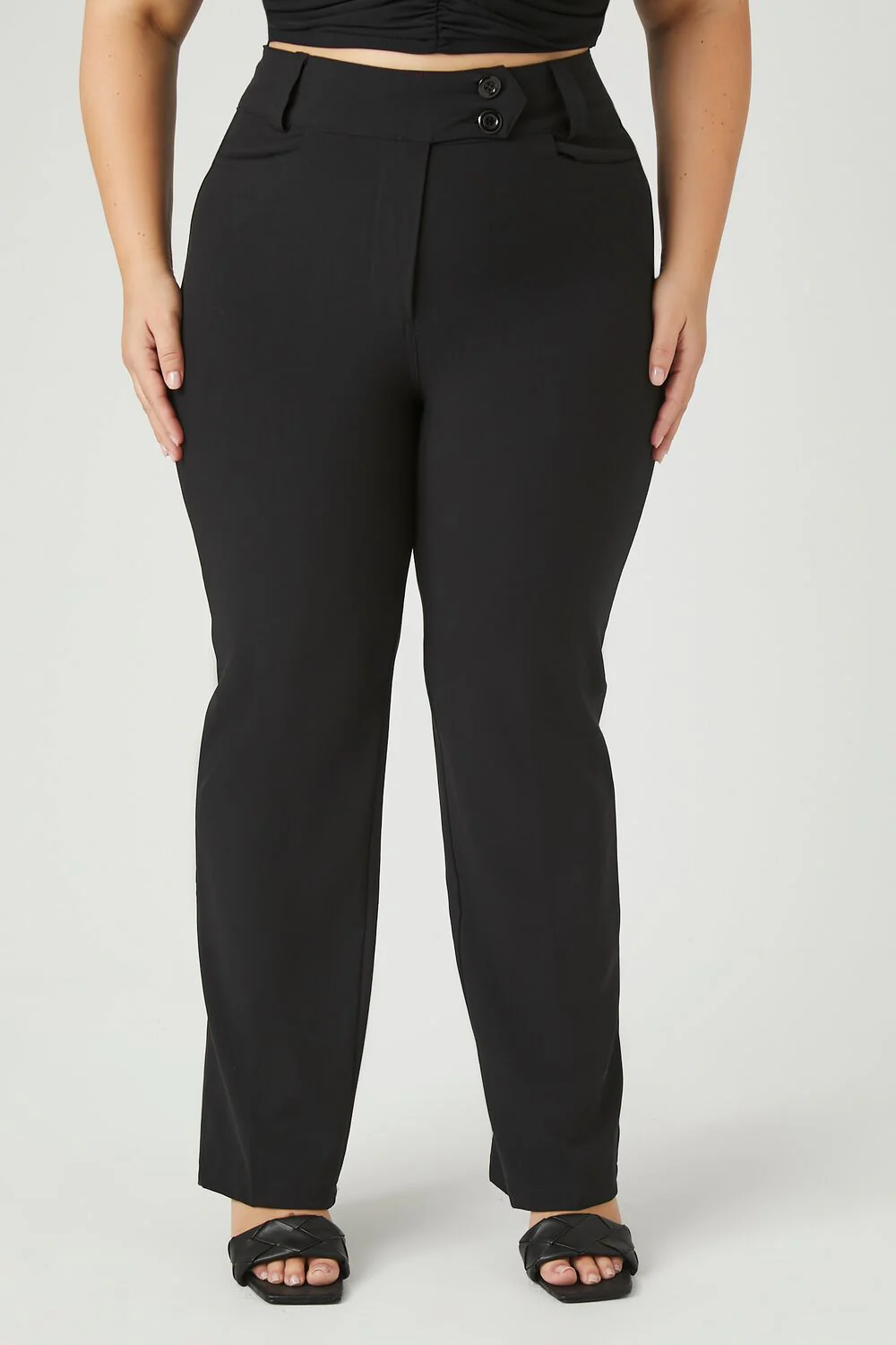 Plus Size High-Rise Trouser Pants - Image 2