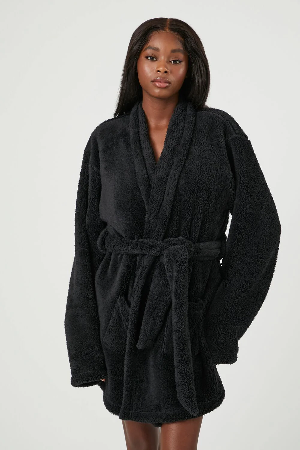 Plush Tie-Waist Robe - Image 2