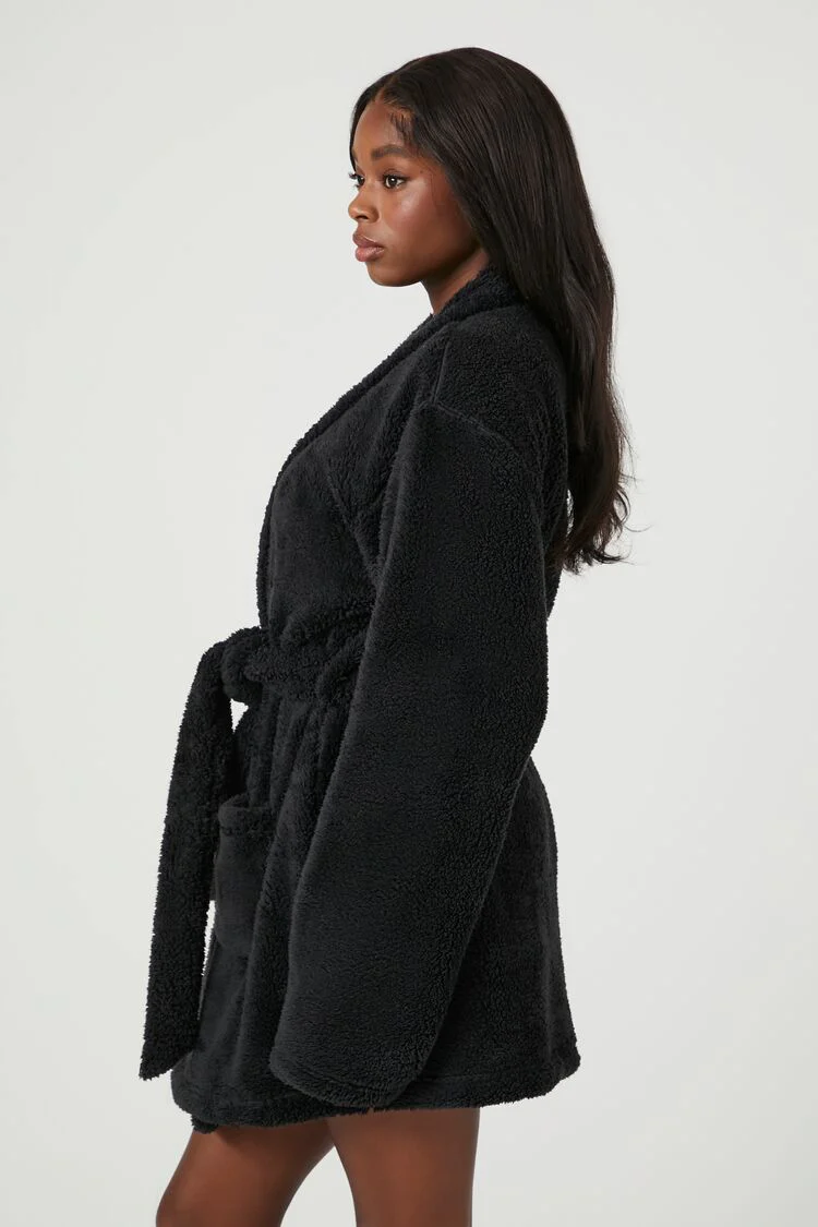 Plush Tie-Waist Robe - Image 3