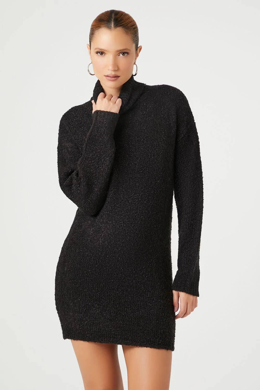 Turtleneck Mini Sweater Dress - Image 2