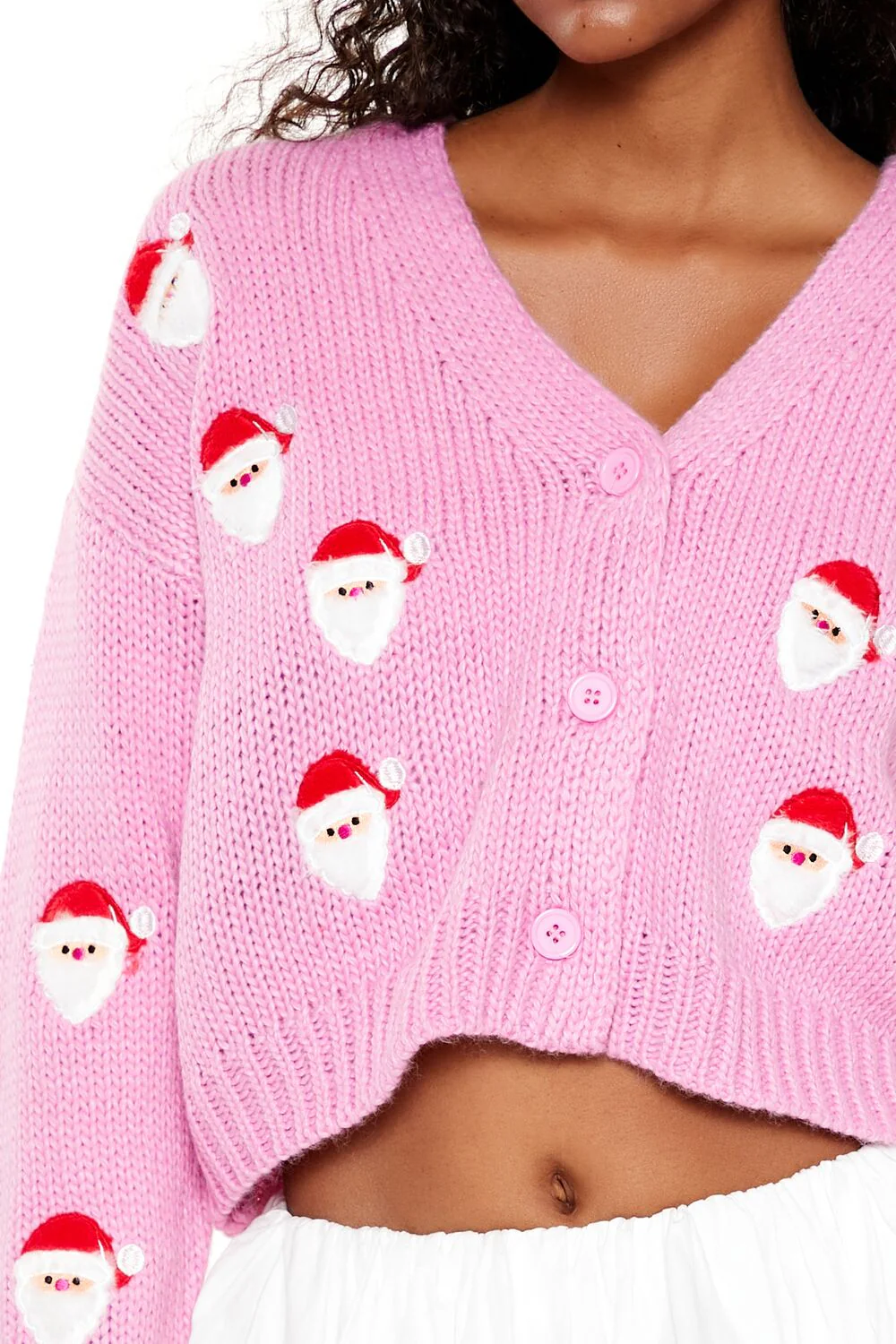 Santa Patch Cardigan Sweater - Image 3
