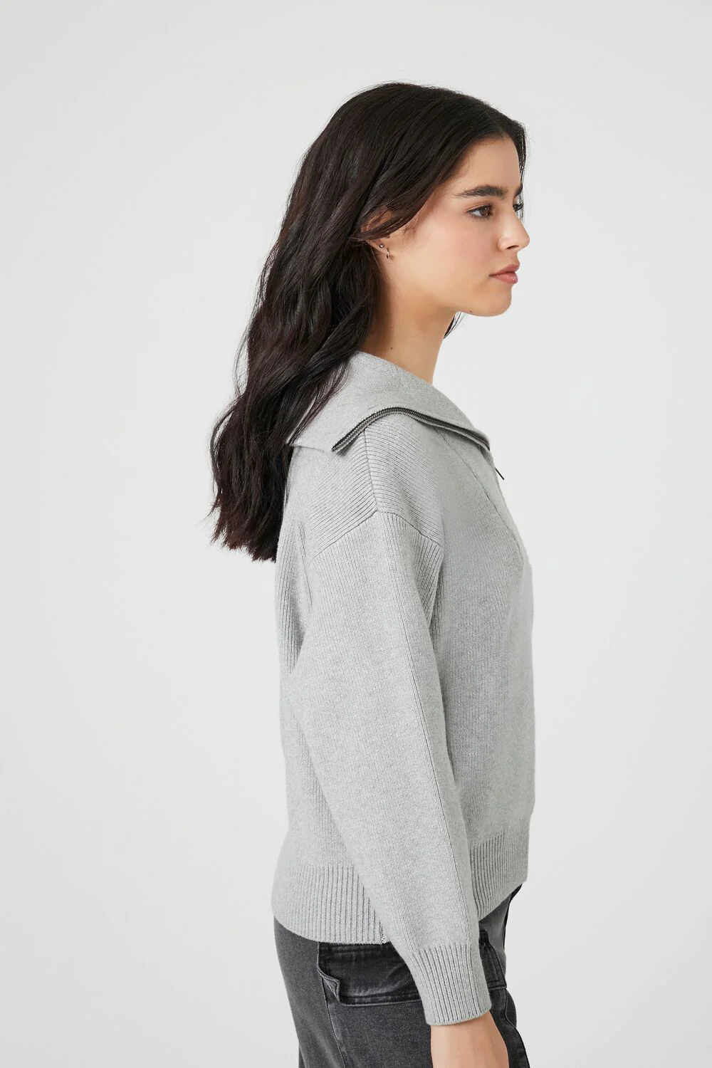 Drop-Sleeve Half-Zip Sweater - Image 2