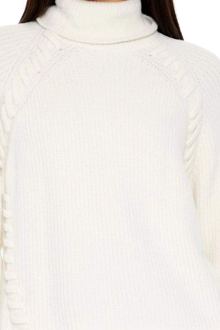 Turtleneck Whipstitched Sweater - Image 3