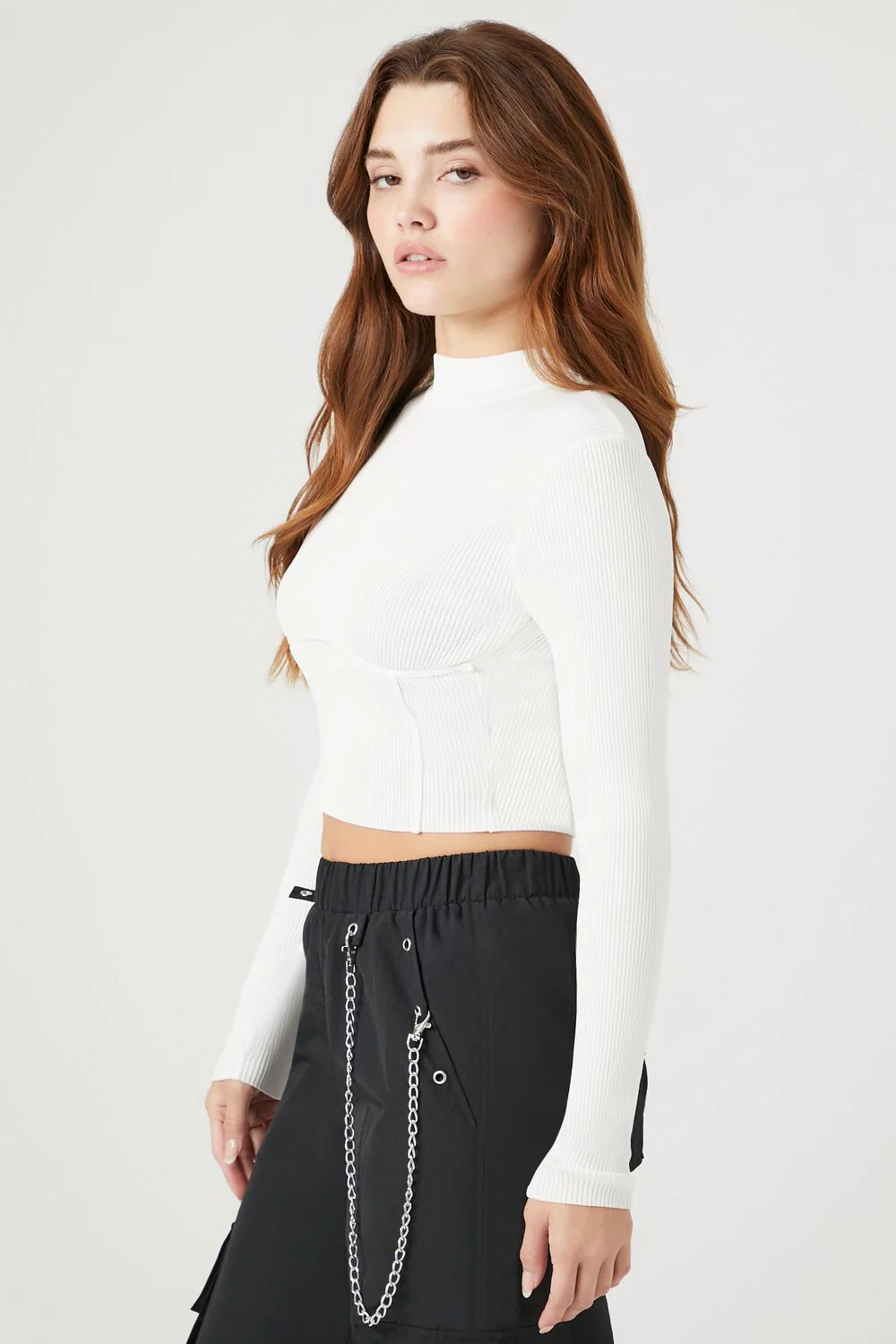 Ribbed Mock Neck Sweater - Image 2