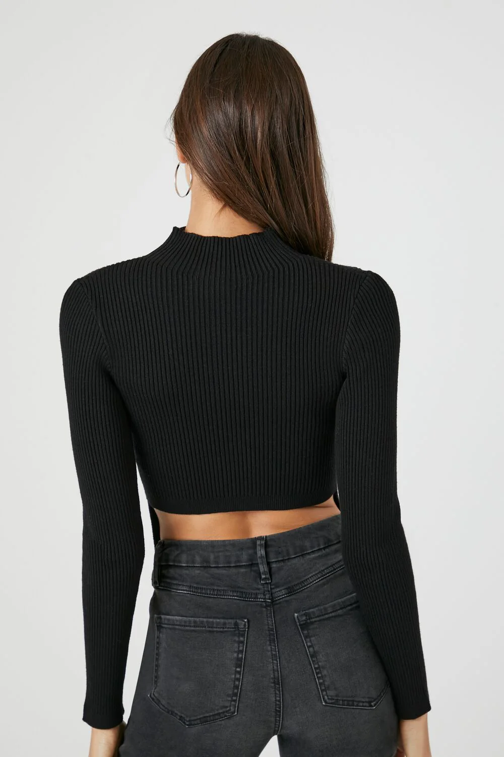 Ribbed Mock Neck Sweater - Image 3