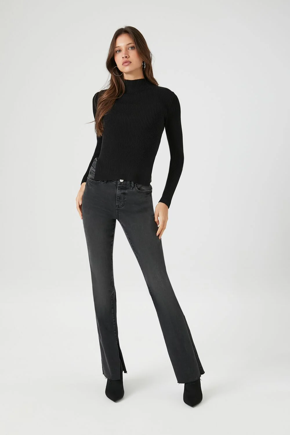 Ribbed Mock Neck Sweater - Image 4