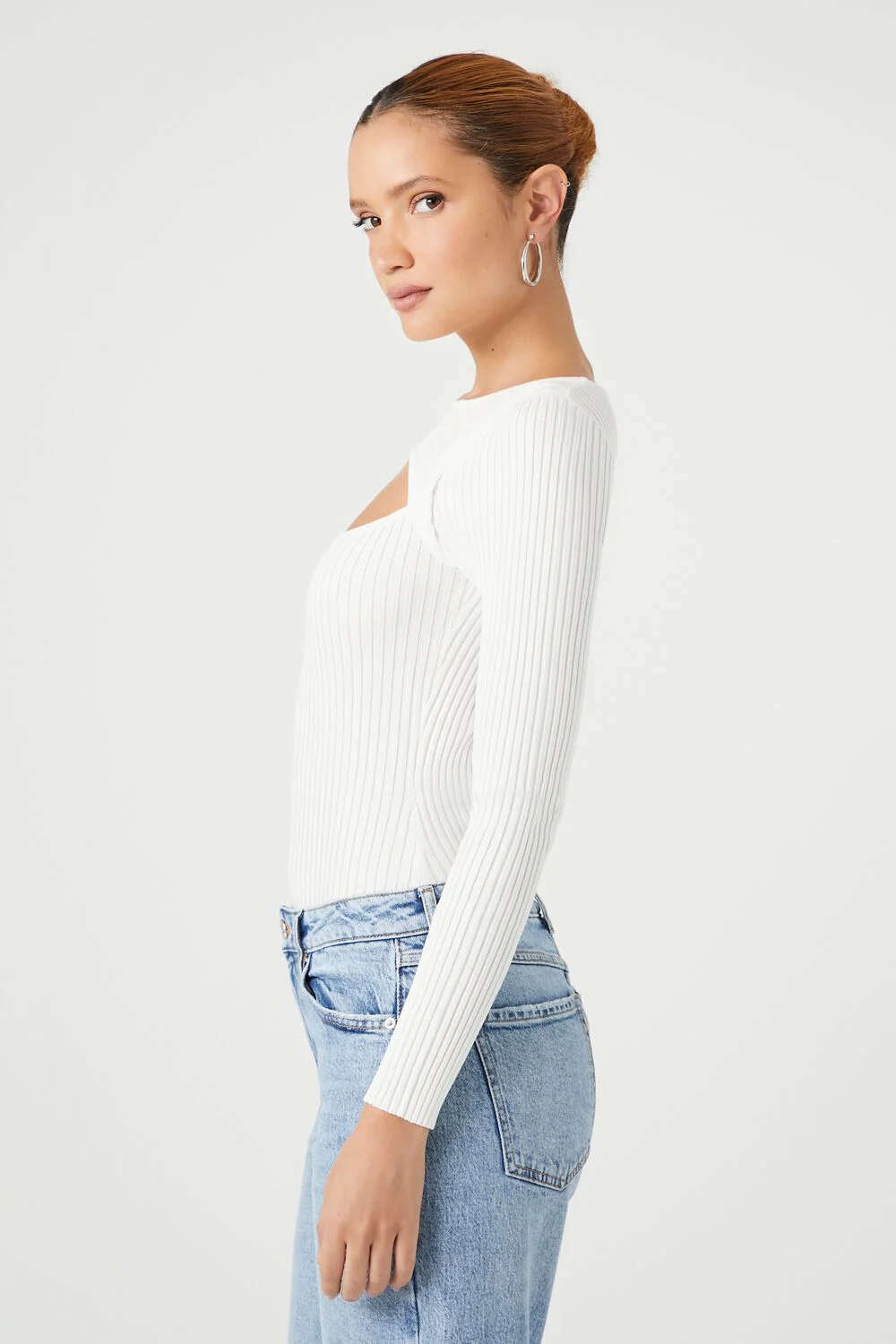 Cutout Sweater-Knit Bodysuit - Image 2