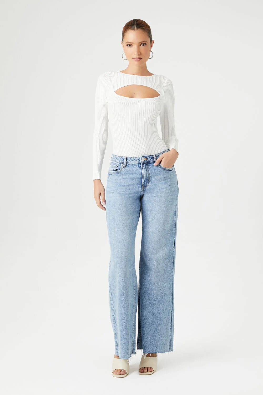 Cutout Sweater-Knit Bodysuit - Image 4