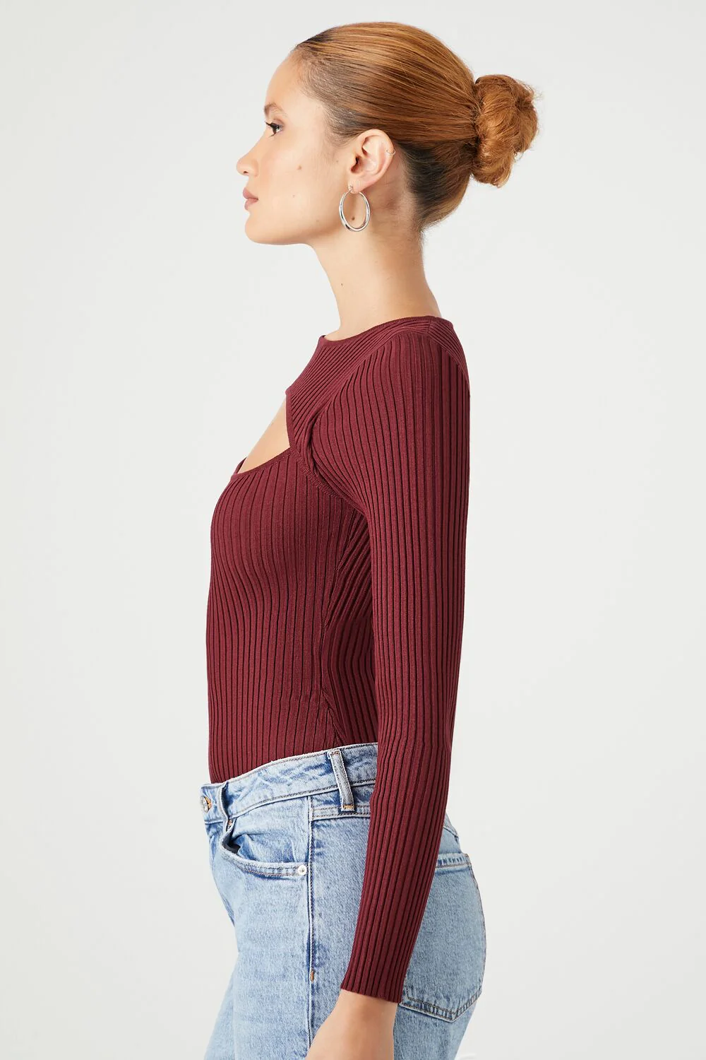 Cutout Sweater-Knit Bodysuit - Image 8
