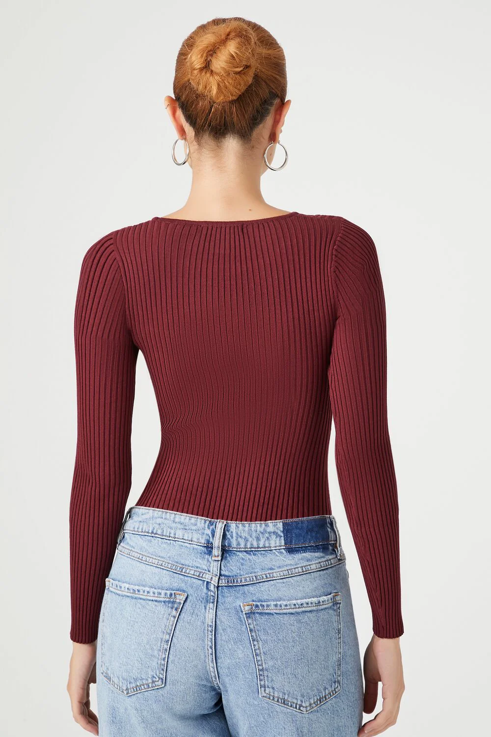 Cutout Sweater-Knit Bodysuit - Image 9