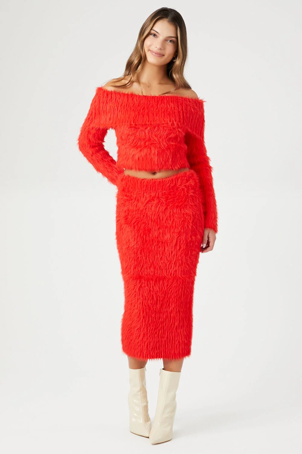 Faux Fur Off-the-Shoulder Top - Image 4