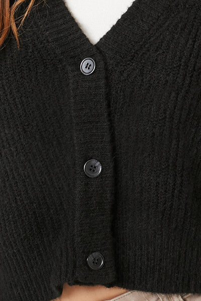 Cropped Boxy Cardigan Sweater - Image 5
