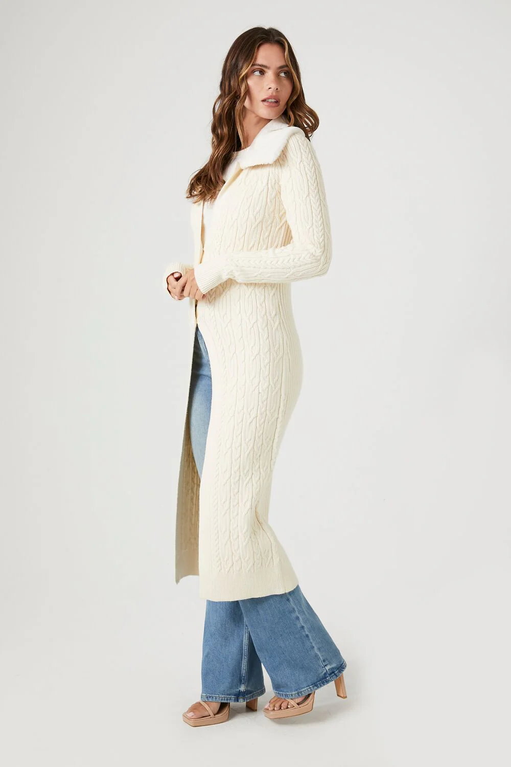Faux Fur-Trim Cardigan Sweater - Image 3