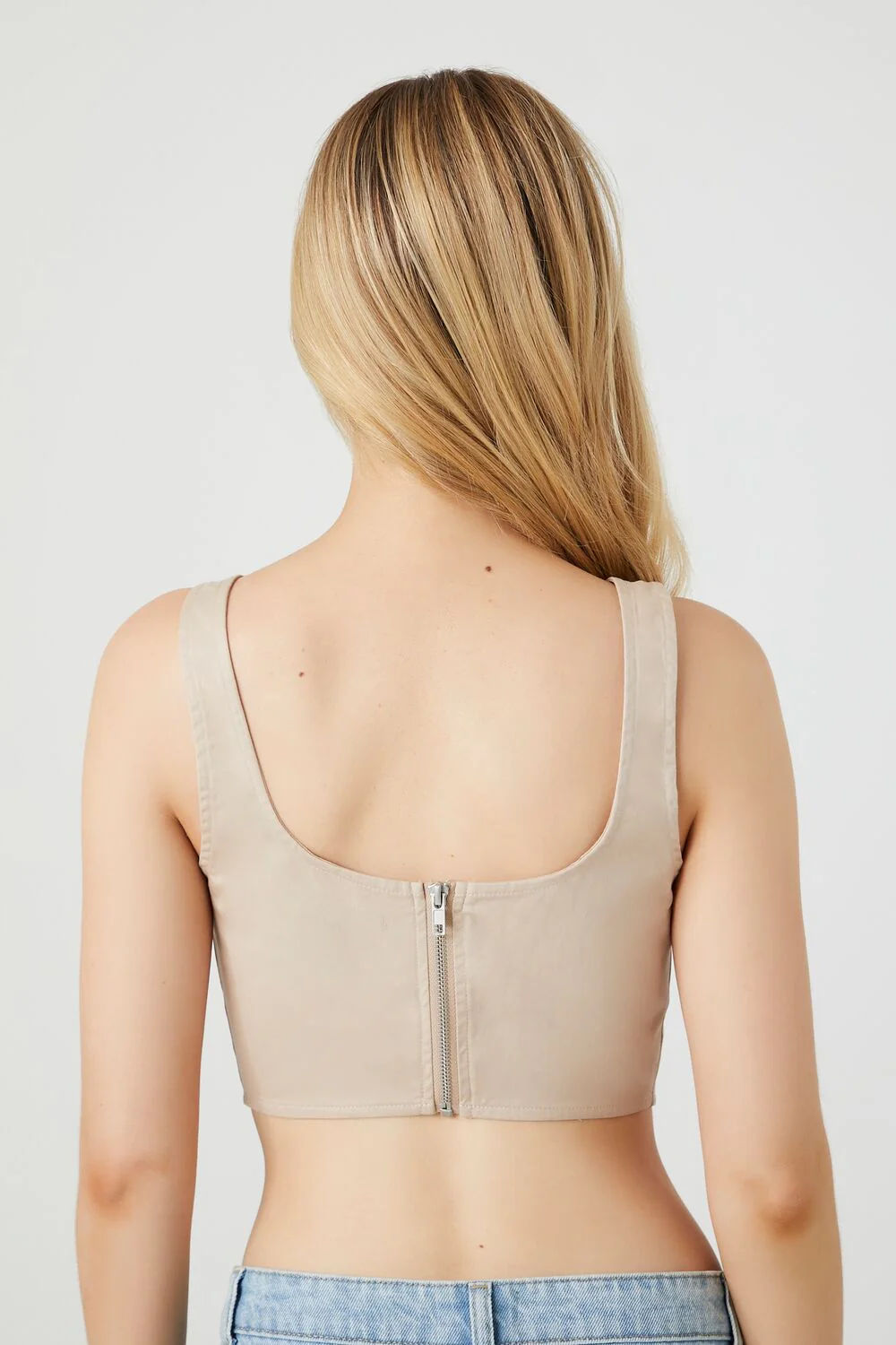 Twill Corset Crop Top - Image 3