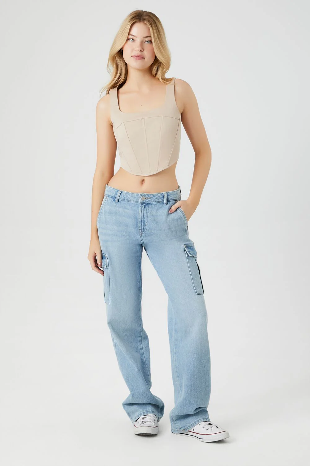 Twill Corset Crop Top - Image 4