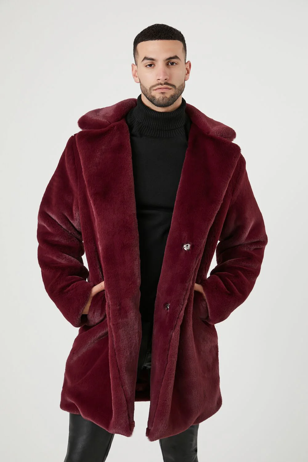 Faux Fur Longline Coat - Image 2