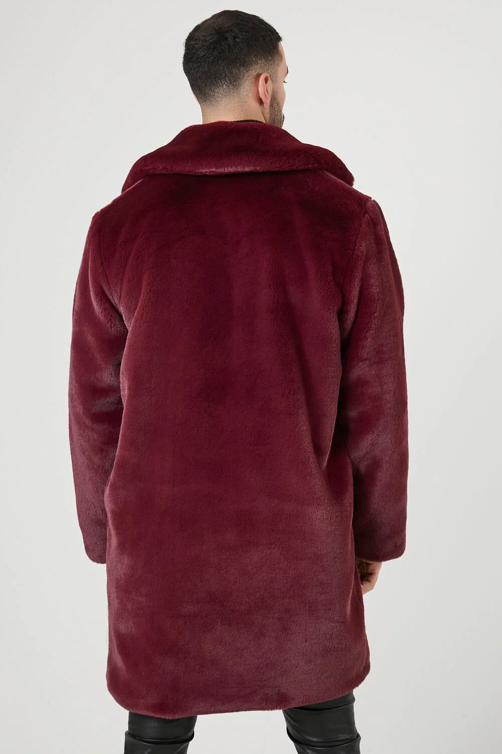 Faux Fur Longline Coat - Image 4