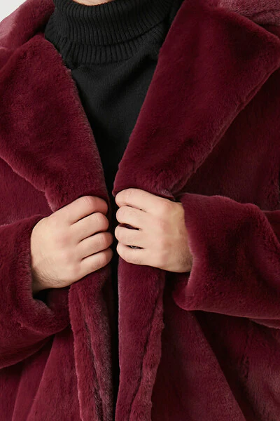 Faux Fur Longline Coat - Image 5