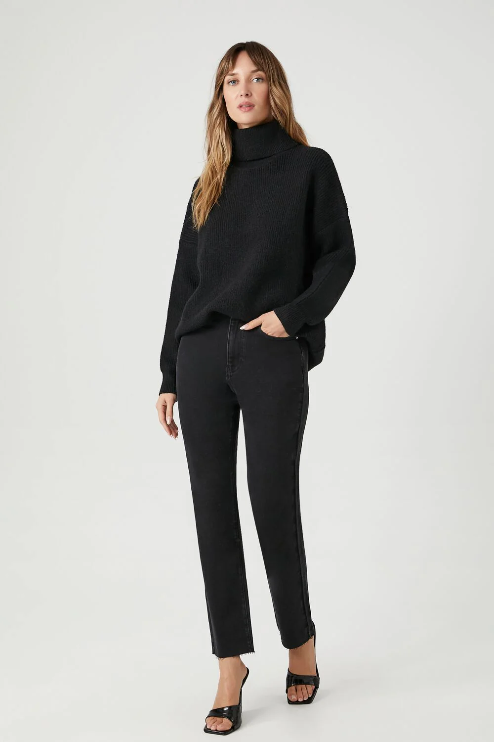 Ribbed Knit Turtleneck Sweater - Image 4