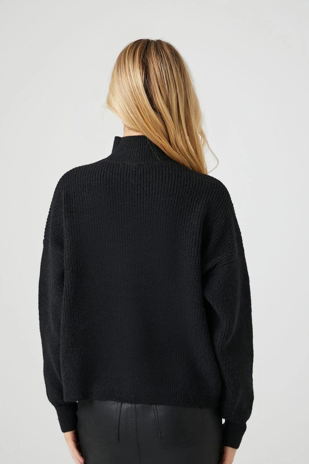 Ribbed Knit Turtleneck Sweater - Image 3