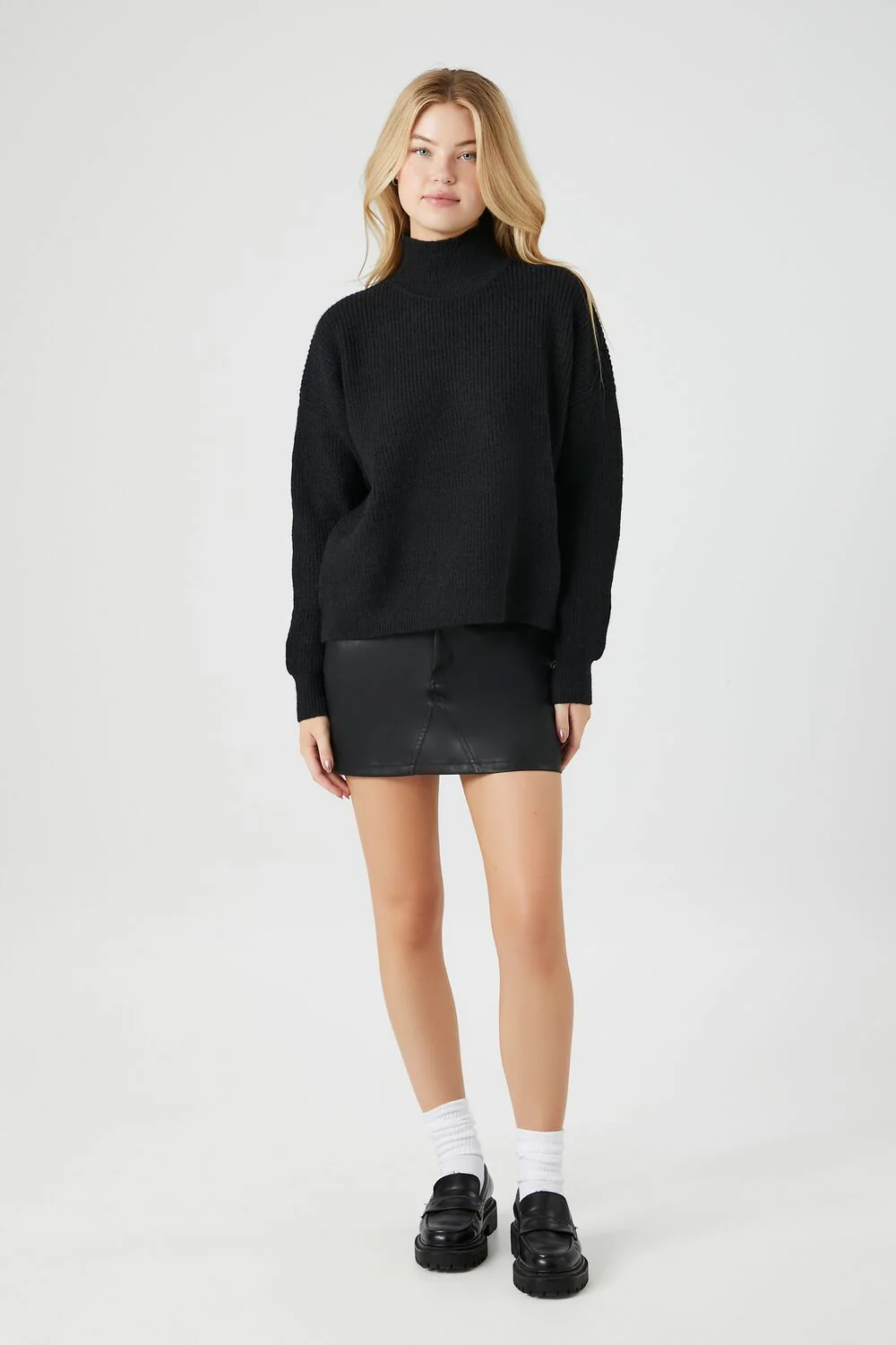 Ribbed Knit Turtleneck Sweater - Image 4