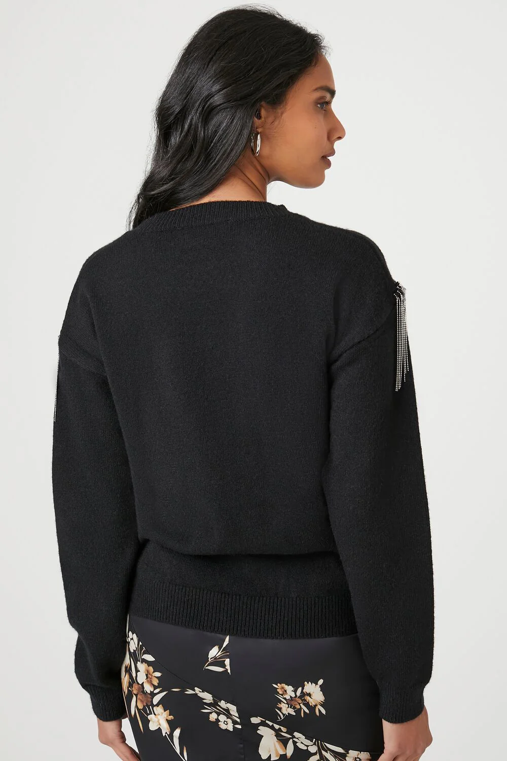 Rhinestone Fringe-Trim Sweater - Image 3