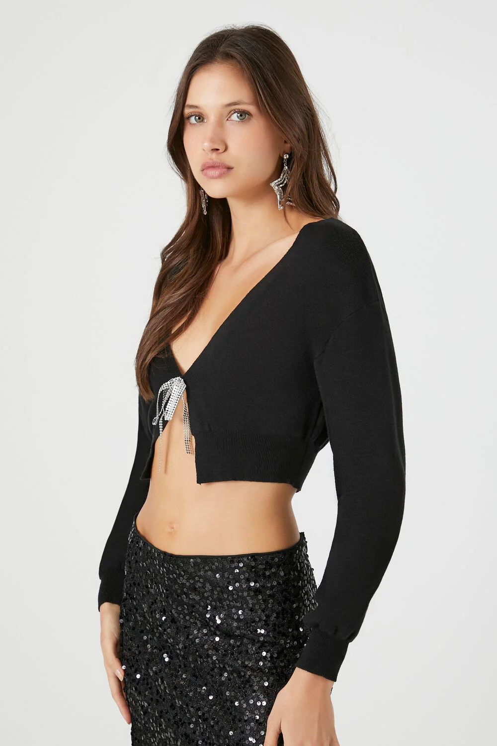 Tie-Front Cardigan Sweater - Image 2