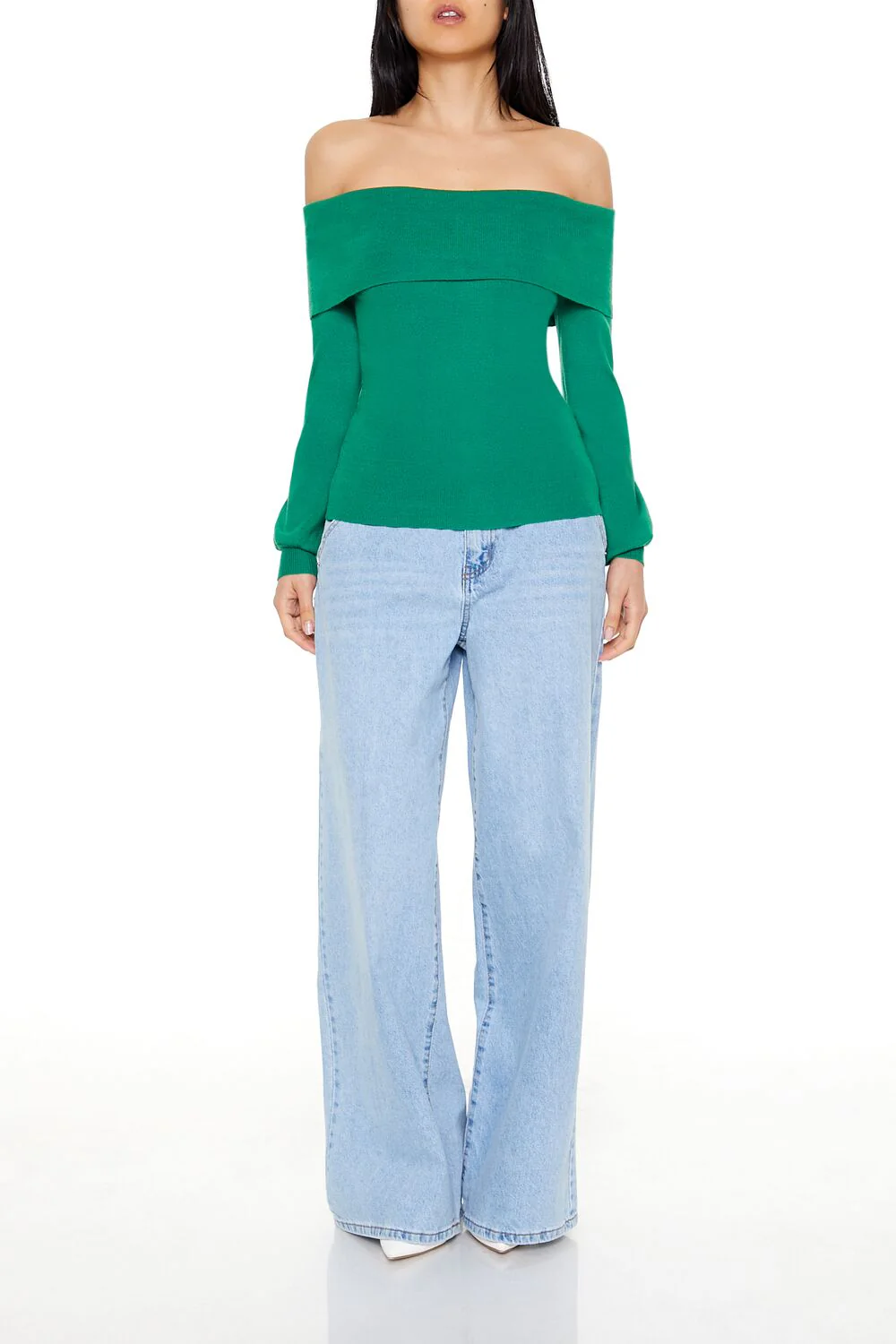 Fitted Off-the-Shoulder Sweater - Image 2