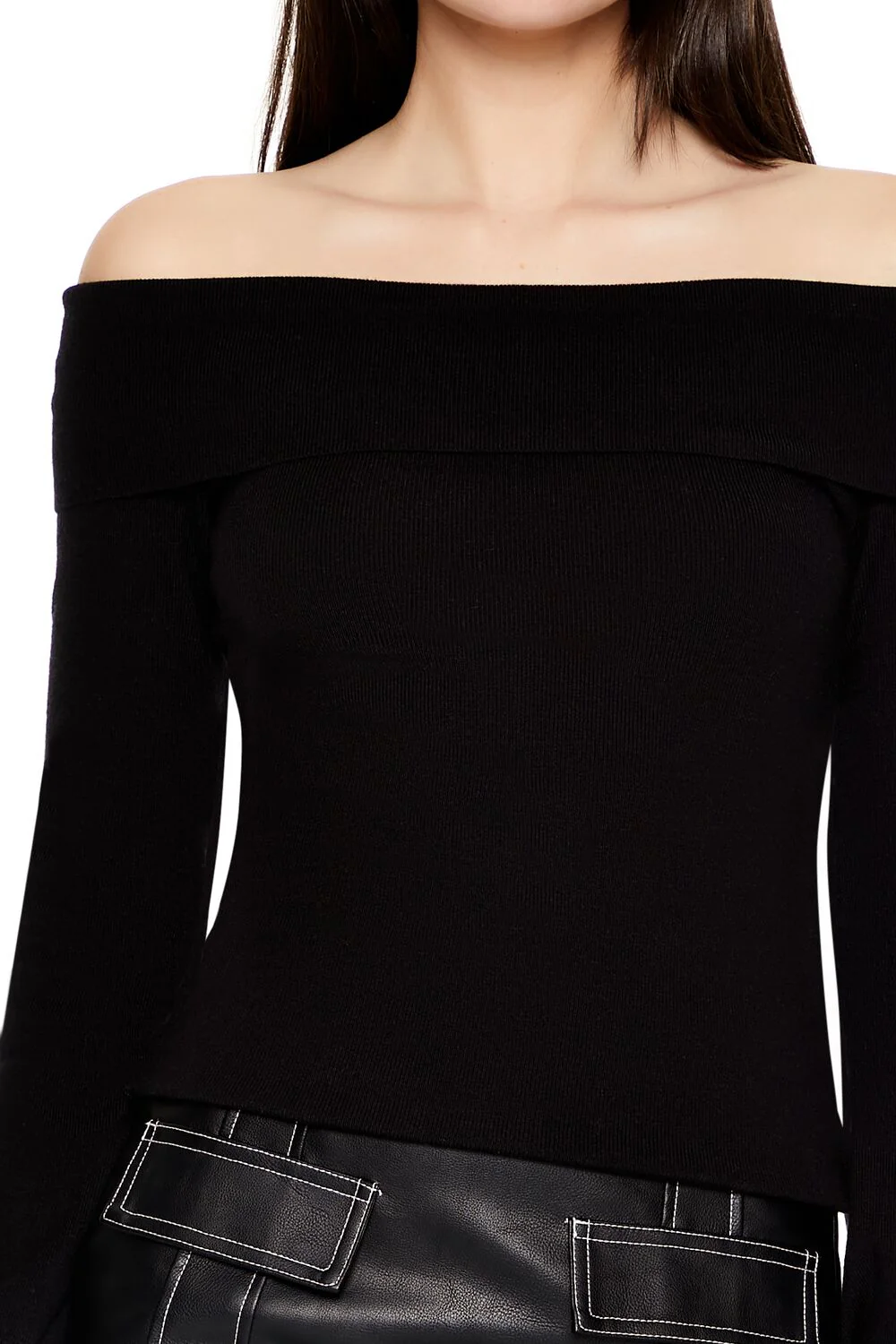 Fitted Off-the-Shoulder Sweater - Image 8