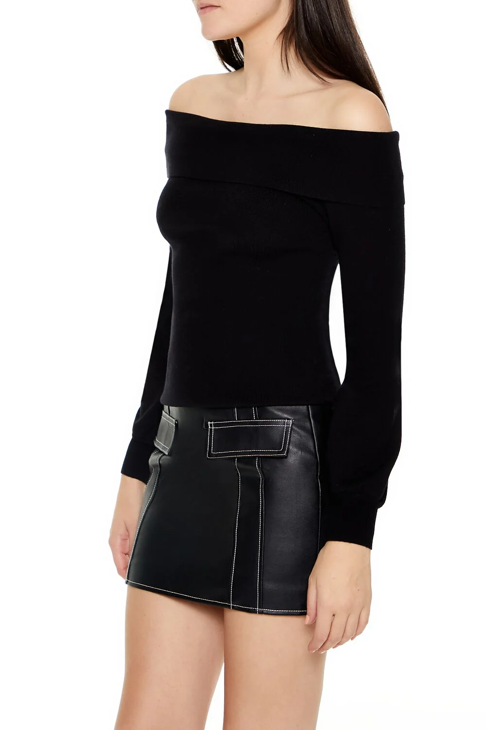 Fitted Off-the-Shoulder Sweater - Image 9