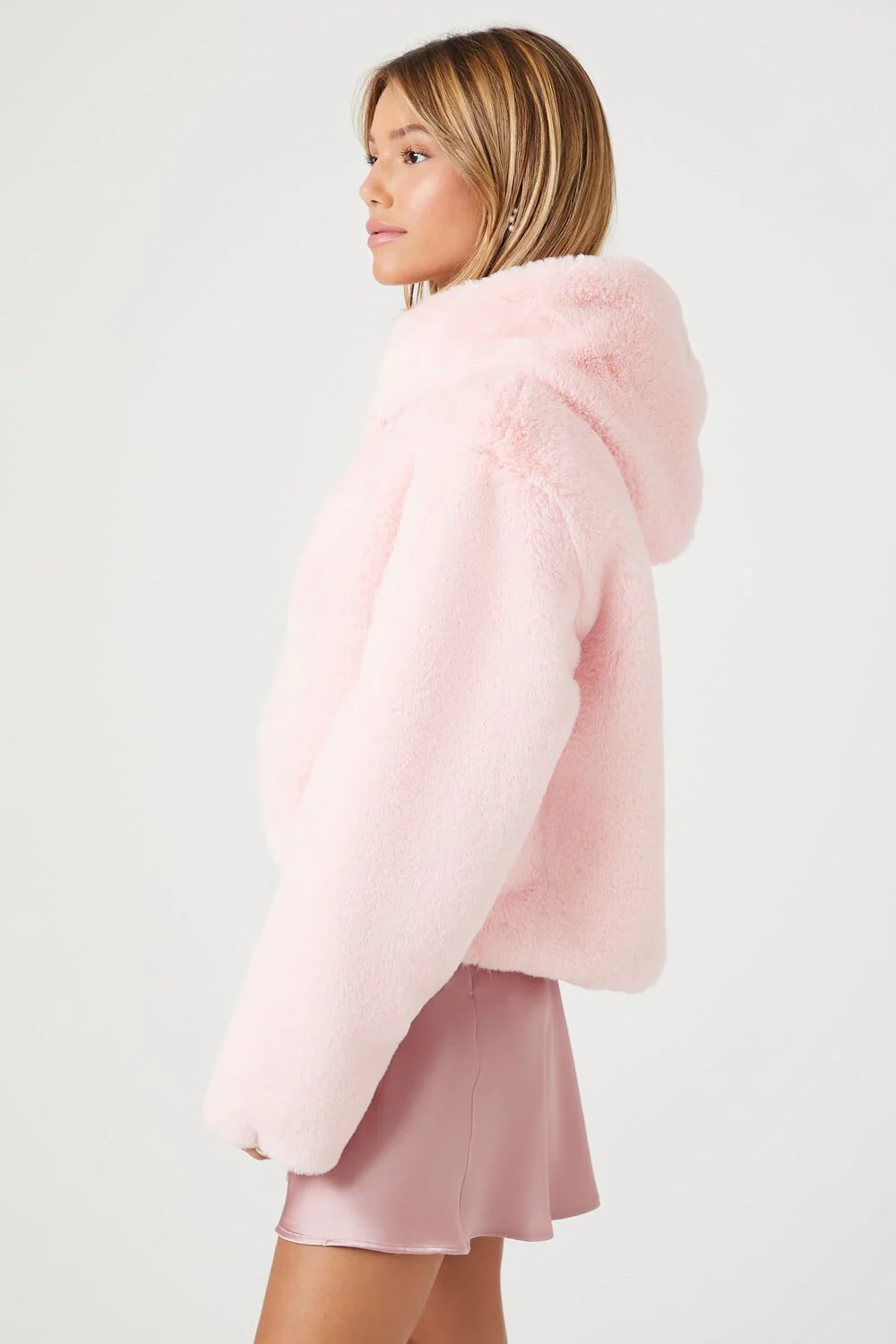 Faux Fur Open-Front Hoodie - Image 2