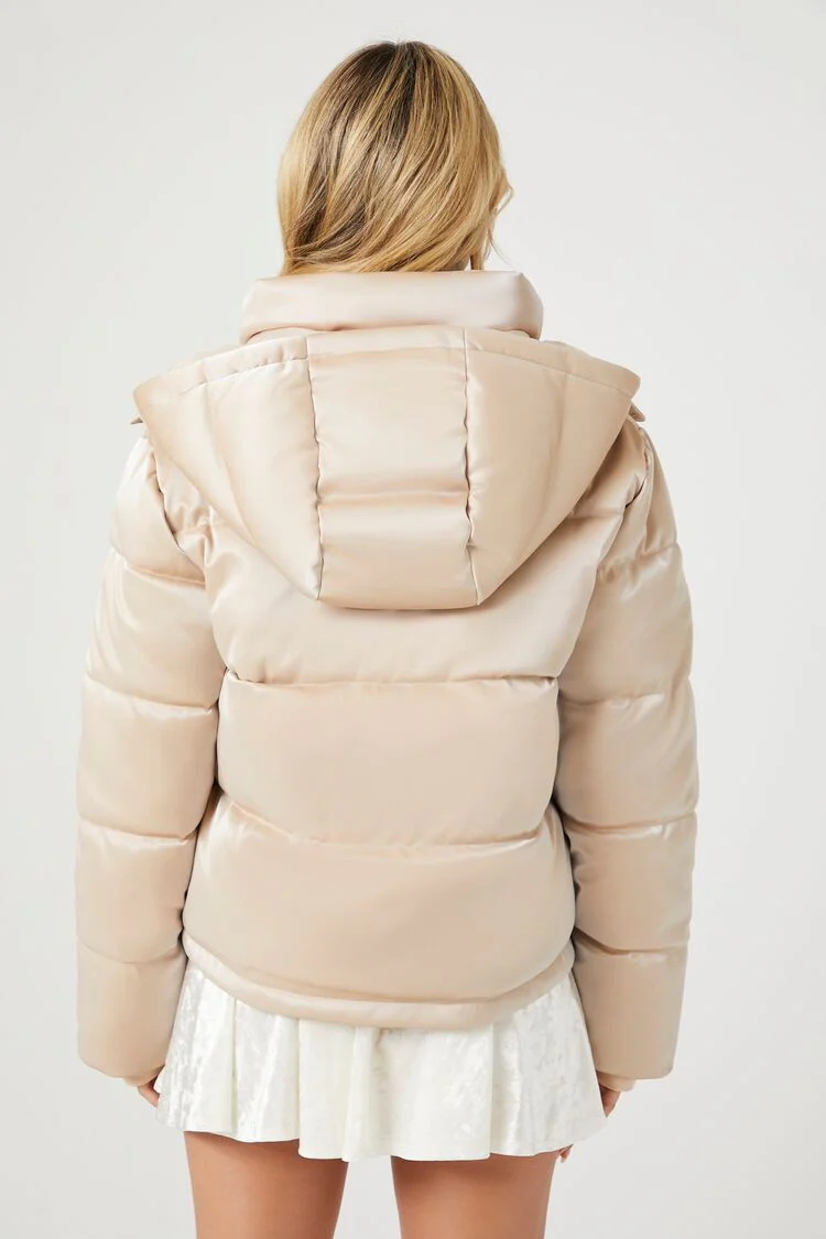 Metallic Quilted Puffer Jacket - Image 3