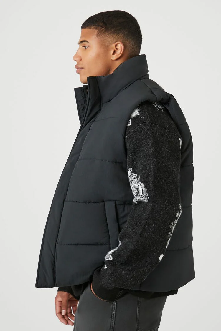 Unisex Funnel Neck Puffer Vest - Image 6
