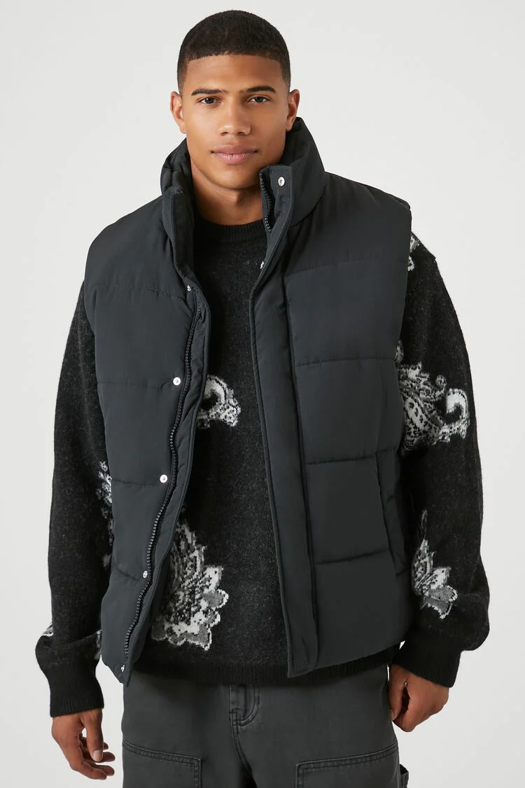 Unisex Funnel Neck Puffer Vest - Image 7