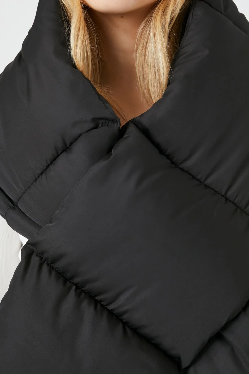 Quilted Puffer Oblong Scarf - Image 2