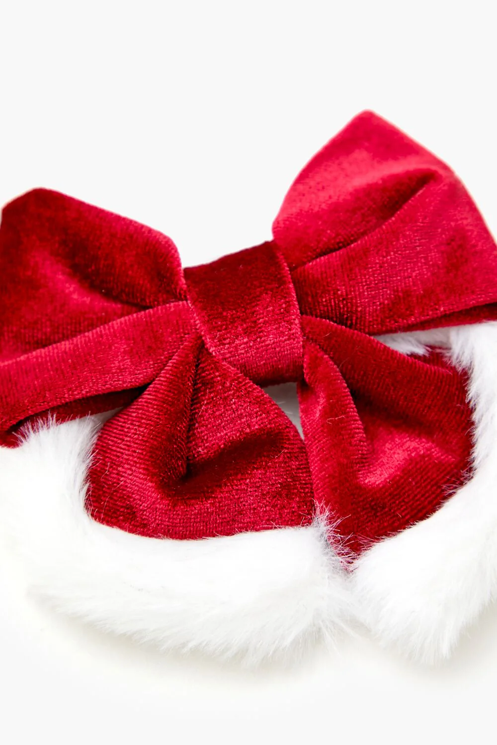 Faux Fur-Trim Bow Hair Barrette - Image 3