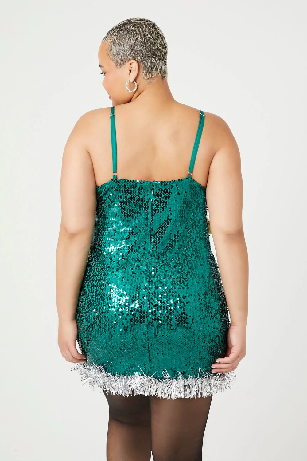 Plus Size Sequin Christmas Tree Dress - Image 4
