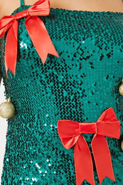 Plus Size Sequin Christmas Tree Dress - Image 5