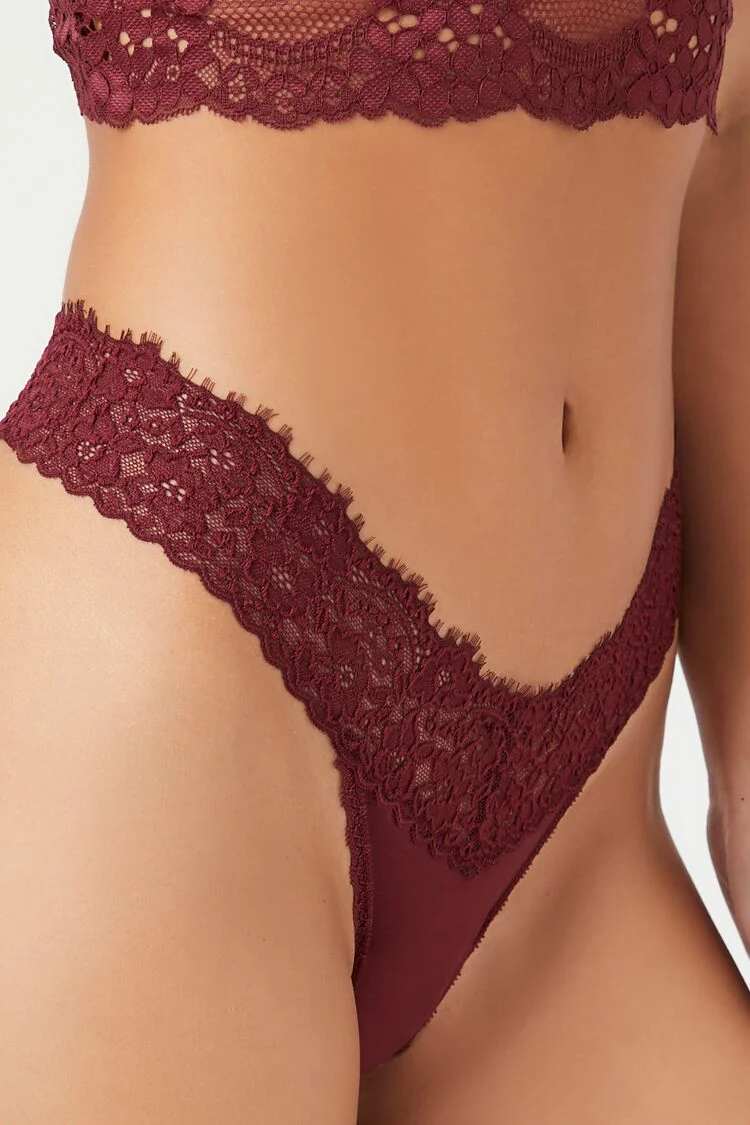 Lace-Trim Thong Panties - Image 6