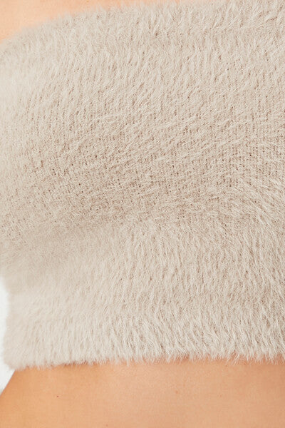 Fuzzy Sweater-Knit Tube Top - Image 10