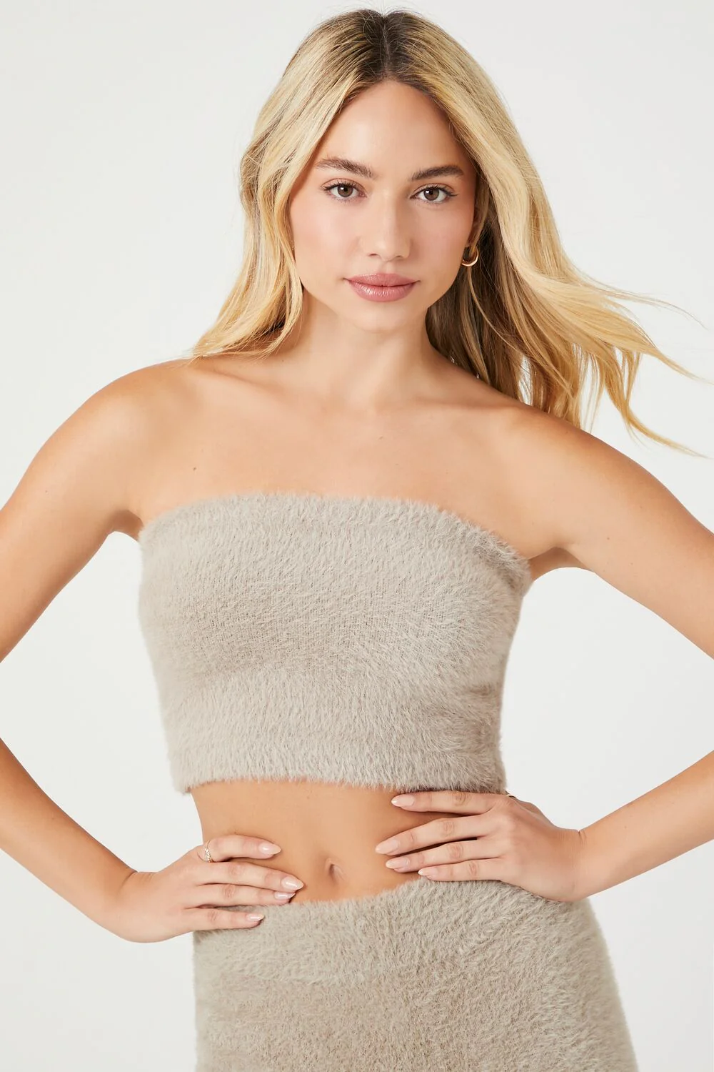 Fuzzy Sweater-Knit Tube Top - Image 6