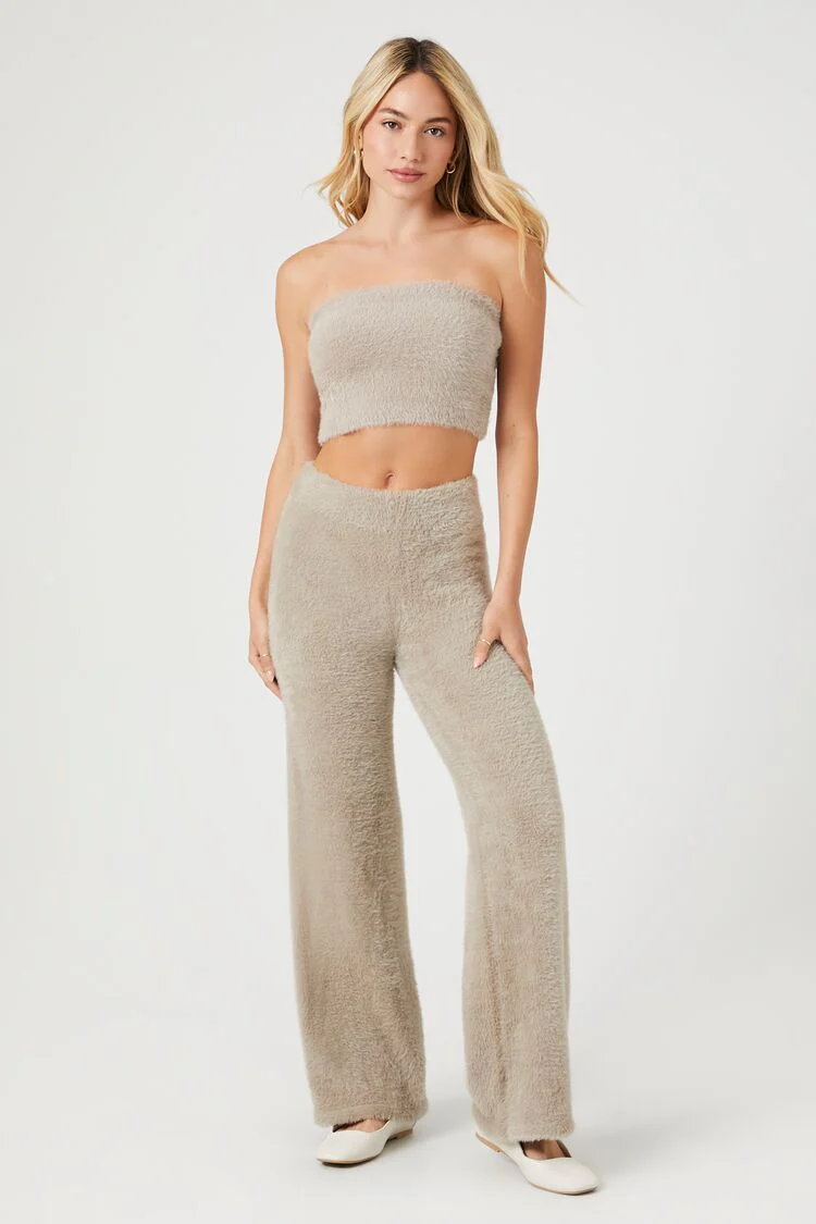 Fuzzy Sweater-Knit Tube Top - Image 9