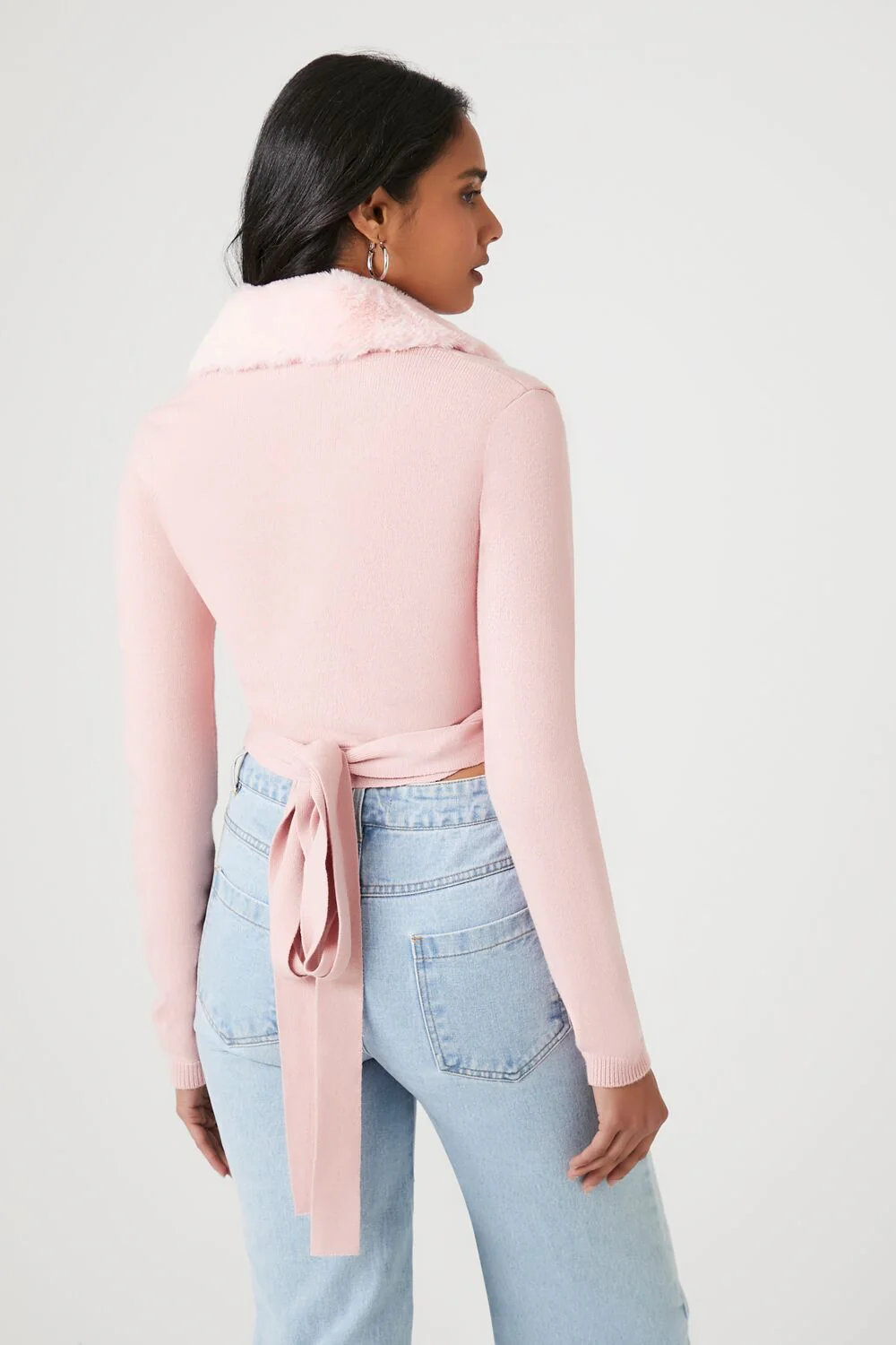 Sweater-Knit Wrap Crop Top - Image 3